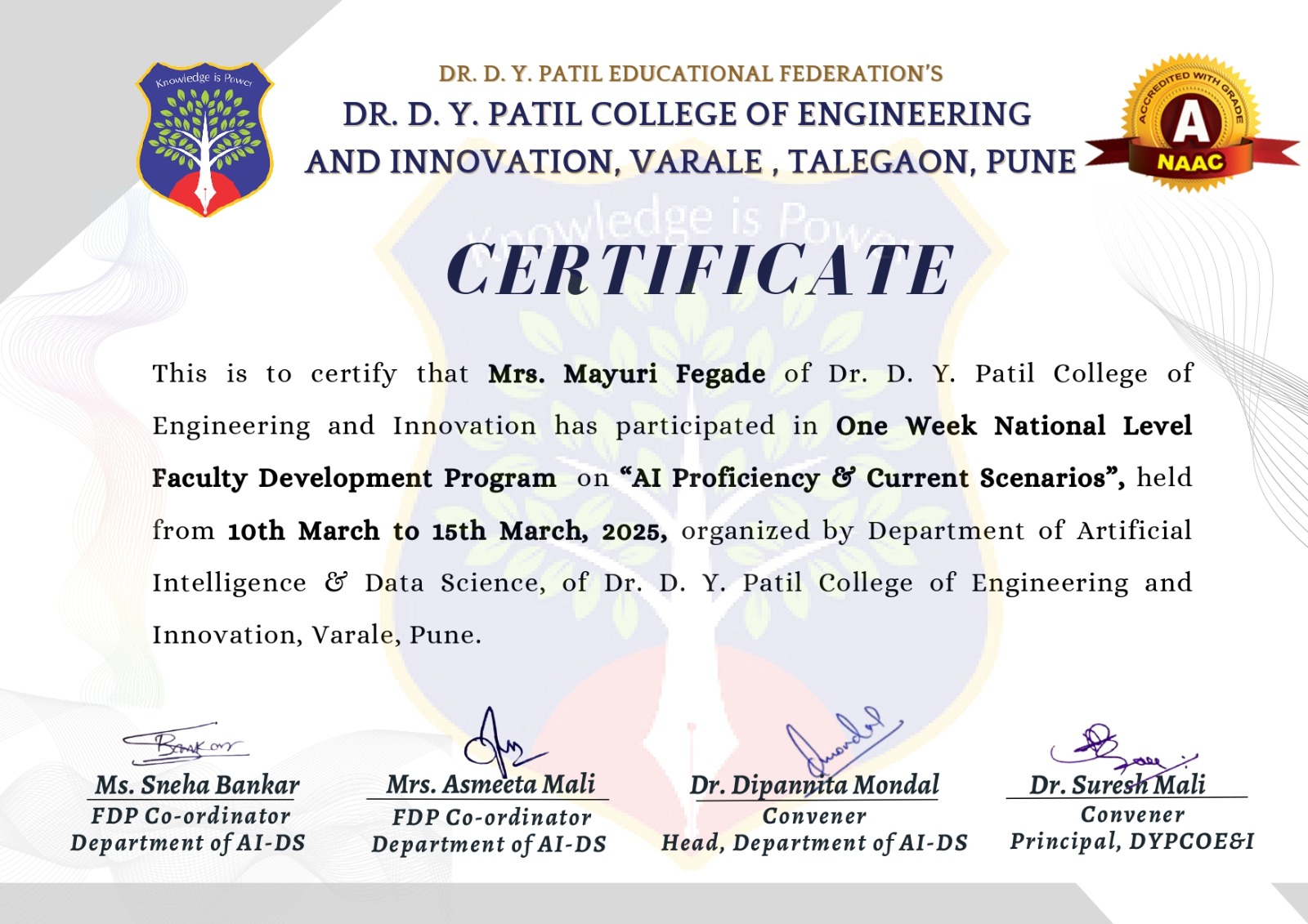 Certificates